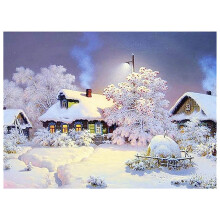 DIY Diamond Painting Diamond Embroidery Round Resin Diamond Stitch Home Wall Decor 30X40cm,Christmas House