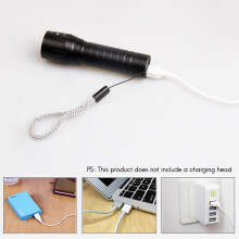TORCIA un LED RICARICABILE IMPERMEABILE RICARICA USB Outdoor Campeggio e Alpinismo un Piedi COB Strong Light B