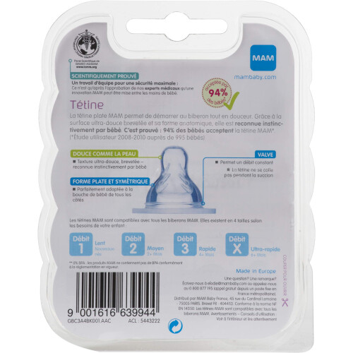 MAM MAM Anatomic Dummy 1 Slow Flow ? Silicone ? Pack of 2 ? Transparent 2