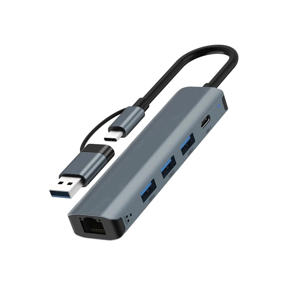 Usb C Hub Usb-C Multiport Adapter Type C 3.1 Usb 3.0 Data Transfer Gigabit Ethernet Rj45 1000Mbps Splitter 4713113246161