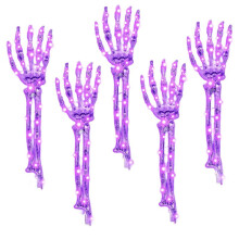 Halloween Outdoor Decorations 5-Pack Glowing Skeleton Arm Stakes Halloween Garden Ground Glowing Hand US Plug