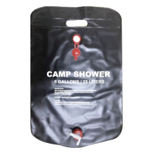 25L Camp Douche Sac ÉNergie Solaire Chauffé Portable Pliant Sac de Bain ExtéRieur RandonnéE Escalade PVC Sac à Eau Noir