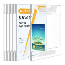 Acryl-Schildhalter, 8,5 X 11 Zoll, Wandhalterung, 6er-Pack Schilderhalter Zur Wandmontage, Wandschilder, Foto-Menü-Flyer-Displayhalter,