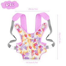 Aolso Baby Doll Carrier, Soft Cotton Front and Back Carrying with Adjustable Straps for Baby, 14" to 18" Doll Carrier Seat for Baby Born, Dolls