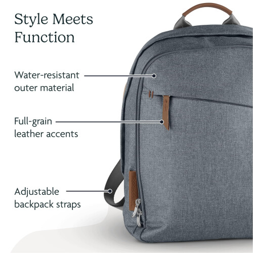 UPPAbaby UPPAbaby Changing Backpack -Anthony (White and Grey Chenille/Chestnut Leather) 2