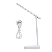 Vita Ögonskydd Skrivbordslampa USB-Batteri Dubbel Strömförsörjning Touch Vikbar Skrivbordslampa