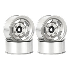 4 St 1,55" Metallfälg med Beadlock-Motiv, 5-Ekrad Fälg för RC 1/10 D90 TF2 för  CC01 LC70 MST, Silverfärgade