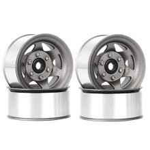 4 St 1,55" Metallfälg med Beadlock-Motiv, 6-Ekrad Fälg för RC 1/10 D90 TF2 för  CC01 LC70 MST, Grå