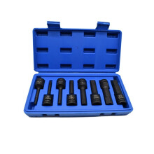 Universal 8Pcs Sleeve Hex Cr-V Bit Set Impact Drill Bit Adapter H-Type for Car Auto Bicycle Repair Hand Tools