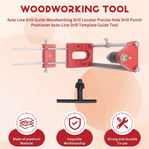 Auto  Drill Guide Woodworking Drill Locator Precise Hole Drill Punch Positioner Auto- Drill Template Guide Tool 2