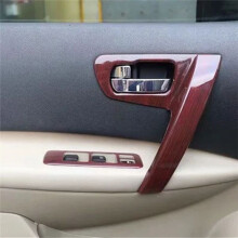 Car ABS Door Inner Handle Bowl Armrest Handrail Frame Lamp Panel for Qashqai J10 2008-2015 Wood Grain