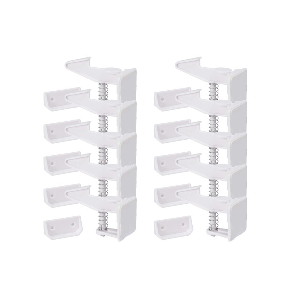 Saudism Baby Cabinet Locks Invisible Closet And Drawer Lock Child Security Protector No Drilling Installation 10Pcs
