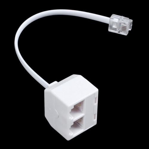 2X 6P2C RJ11 Macho A Hembra Dos Formas Telefono Divisor Convertidor Cable 1
