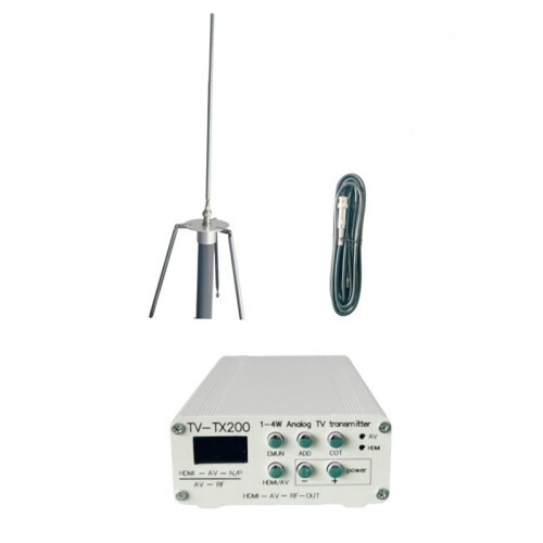TV-TX200 VHF/UHF Analog TV Transmitter Support HD/AV Input Analog Signal Transmitter with GP Antenna US Plug