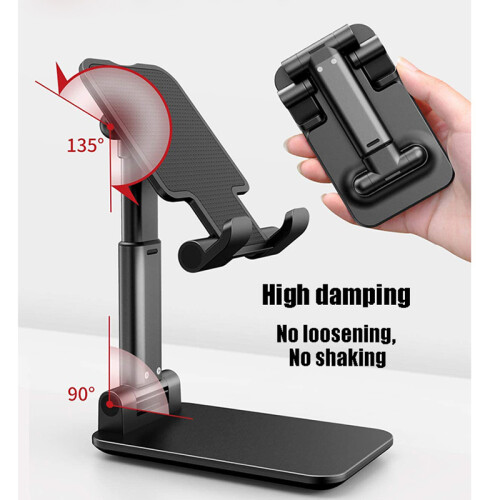 (black) Adjustable Folding Cell Phone Stand Holder Mount Desk Dock 1