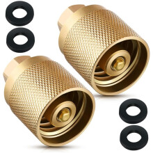 2-Pack Gaffeltruckkontakt Hona 7141F, Propantankadapter, 1-1/4 Tum Inlopp X 1/4 Tum NPT-Utlopp med 4 Gummi O-Ringar