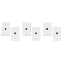 Lot de 6 Plaques Murales Ethernet 1 Port, Plaques Frontales de Coupleur En Ligne RJ45 Cat6 Femelle à Femelle, 1 Port