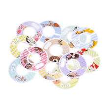 12 PièCes Rond Fleur Imprimer Enfant VêTements Rack Taille Diviseurs Marquage Anneau Taille Diviseurs Rond Cintres Placard Diviseurs