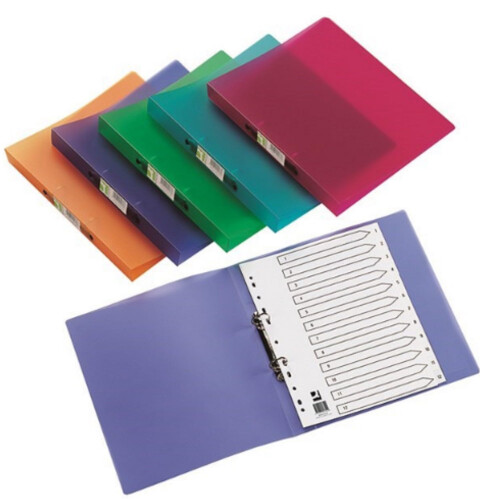 Q-Connect 2 Ring Binder Frosted A4 Assorted (12 Pack) 1