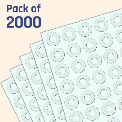 2000 Pack, Transparent Hole Punch Reinforcement Ring Labels Stickers - 13 mm 2
