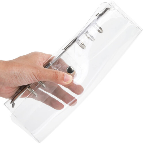 Elsjoy 6 Pack A5 Clear PVC Binder, 6-Ring Soft Notebook Binder Waterproof Transparent Loose Leaf Binding Covers, Refillable Notebook Round Ring Binder 2