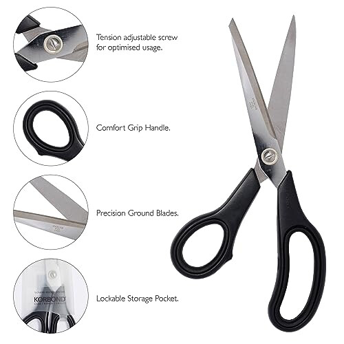 KORBOND - 9'' Dressmaking Scissors with Comfort Grip Handles 2