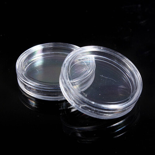20 Pcs Small Round Transparent Plastic Coin Capsules Box 35mm 2