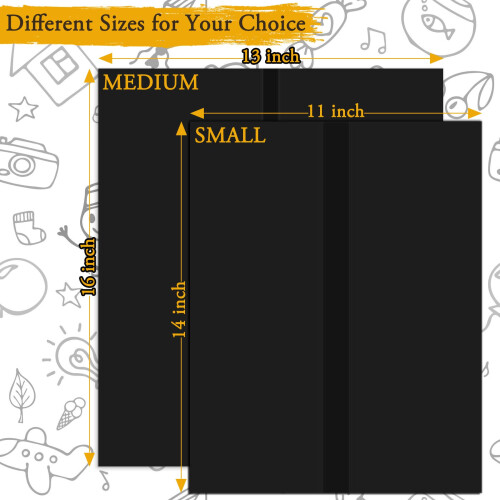 AKONEGE 4 Pack Black Tri-Fold Presentation Board 400x666 mm Medium Size Display Board Lightweight & Foldable Posterboard for Drawing, School Projects, 2