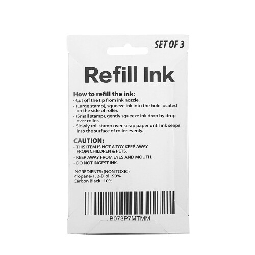 Miseyo Roller Stamp Refill Ink - 3 Pack - Black Ink 2