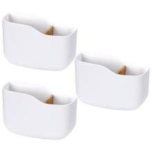 3Pcs Space Saving Wall Mounted Remote Organizer Bamboo Divider White