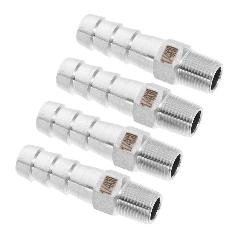 4Pcs Stainless Steel Hose Barb Fittings Silver Npt Male Thread Adapter 3761059141430