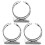 3Pcs Stainless Steel Adjustable Ring Blanks Silver Bezel Trays for DIY 1