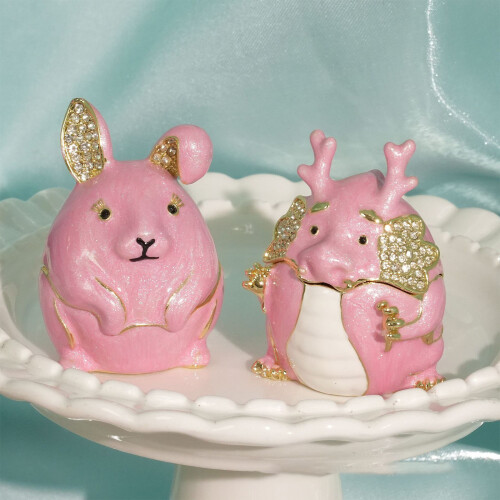 Miniatur-Emaille-Schmuckkästchen, traditionelle-Wuma rosa 2