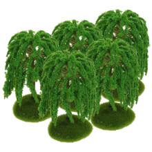 5Stk Grüne Mini Simulation Weidenbäume Für Diorama Garten