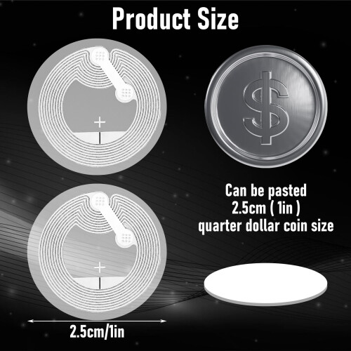 100pcs NFC Tags Sticker Programmable NFC Stickers 504 Bytes Memory Ntag215 Adhesive Labels Rewritable RFID Stickers Compatible with All NFC-Enabled 1