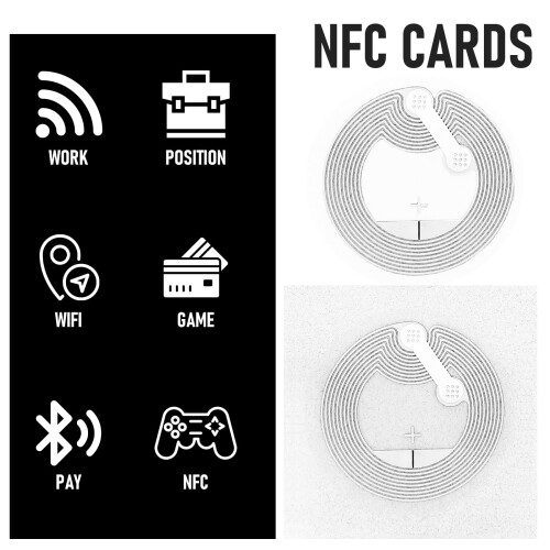 100pcs NFC Tags Sticker Programmable NFC Stickers 504 Bytes Memory Ntag215 Adhesive Labels Rewritable RFID Stickers Compatible with All NFC-Enabled 2