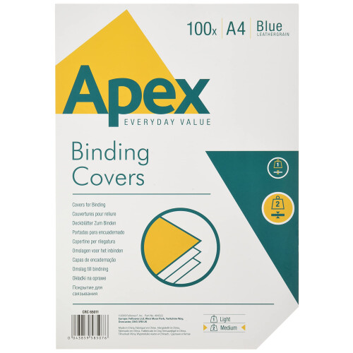 Fellowes Fellowes Value A4 Leatherboard Covers - Blue (Pack of 100) 6501101 1