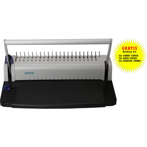 PAVO Smartmaster 2 Binding Machine Kit Includes 25x Covers and Combs - Silver/Black 1