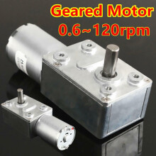 (3 RPM) 2RPM-120RPM Reversible High Torque Turbo Worm Geared Motor DC 12V Reduction