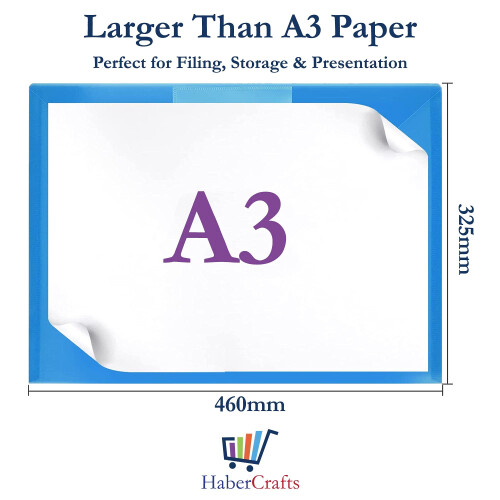A3 Plastic Wallets Clear Popper Wallet Envelope Folders Transparent School Document Folder Press Stud Wallet Carry File Pockets Plastic Folder Office 1