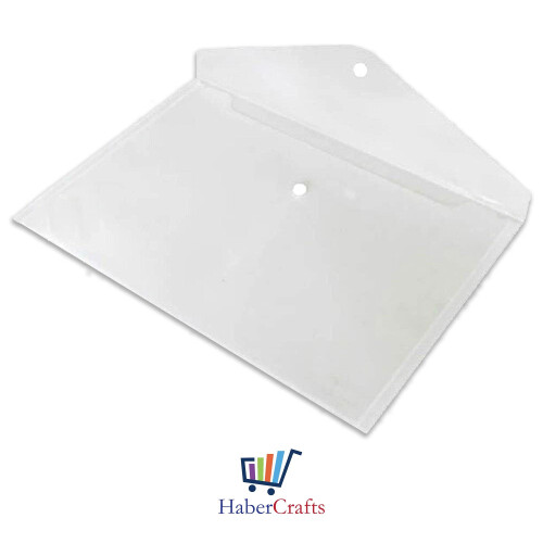 A3 Plastic Wallets Clear Popper Wallet Envelope Folders Transparent School Document Folder Press Stud Wallet Carry File Pockets Plastic Folder Office 2