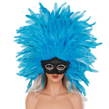 Feather Decorated Mask For Festive Event Cosplay-Color 15