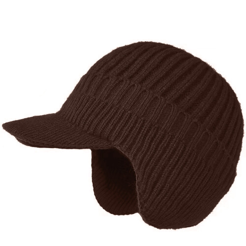 Windproof Fleece Lined Baseball Cap Thermal Winter Hat-Khaki