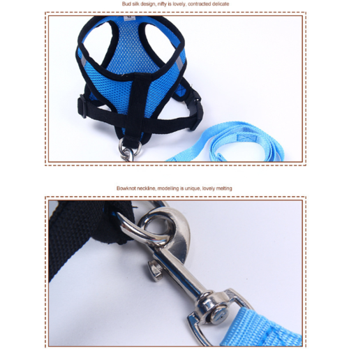 (Orange, M) Waterproof Soft Mesh Dog Harness Fabric Pet Adjustable Leash with Clip 1