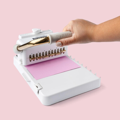 Universal Cinch Premium Binding Machine, 20 Binding Variations, White and Gold, with Wire Sizing Guide and Centering Ruler 2