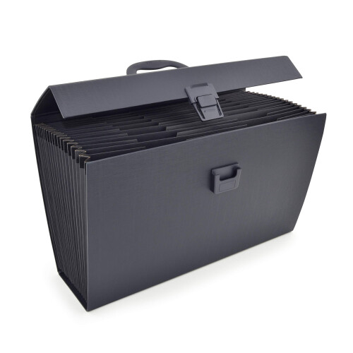 Rapesco 1555 19-Part Expanding Box File Document Organiser, A4+, Black 1