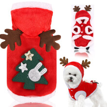 (Old Man, 2XL) Winter Christmas Dog Clothes Coat Santa Deer Costume Pet Puppy Decoration