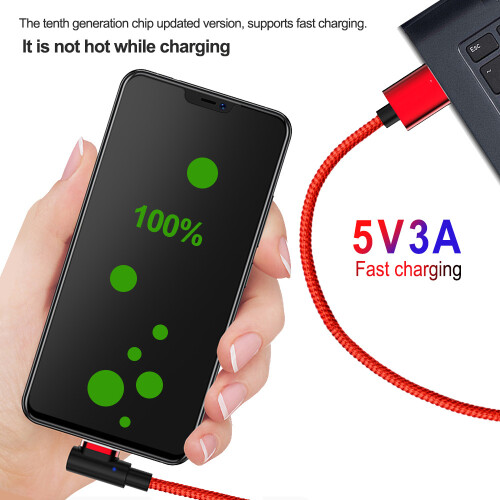 (type C) 1M Elbow Game Data Cable Magnetic Type C Micro USB 8-PIN for iPhone Samsung Huawei 2