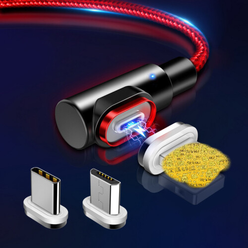 (type C) 1M Elbow Game Data Cable Magnetic Type C Micro USB 8-PIN for iPhone Samsung Huawei 1
