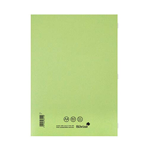Silvine Exercise Book A4 Ruled with Margin Green (10 Pack) 1